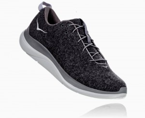 Hoka Hupana Flow Wool Dark Grey | 69723TKOB