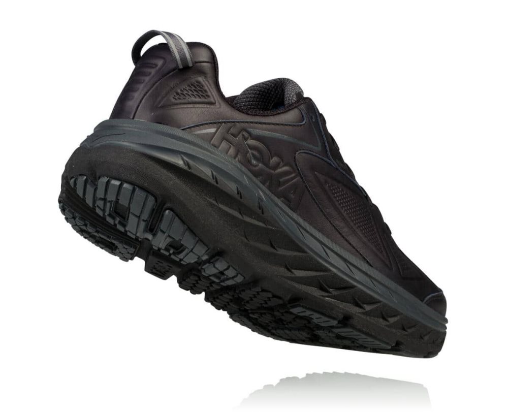 Hoka Bondi Leather Black | 01436LYNK