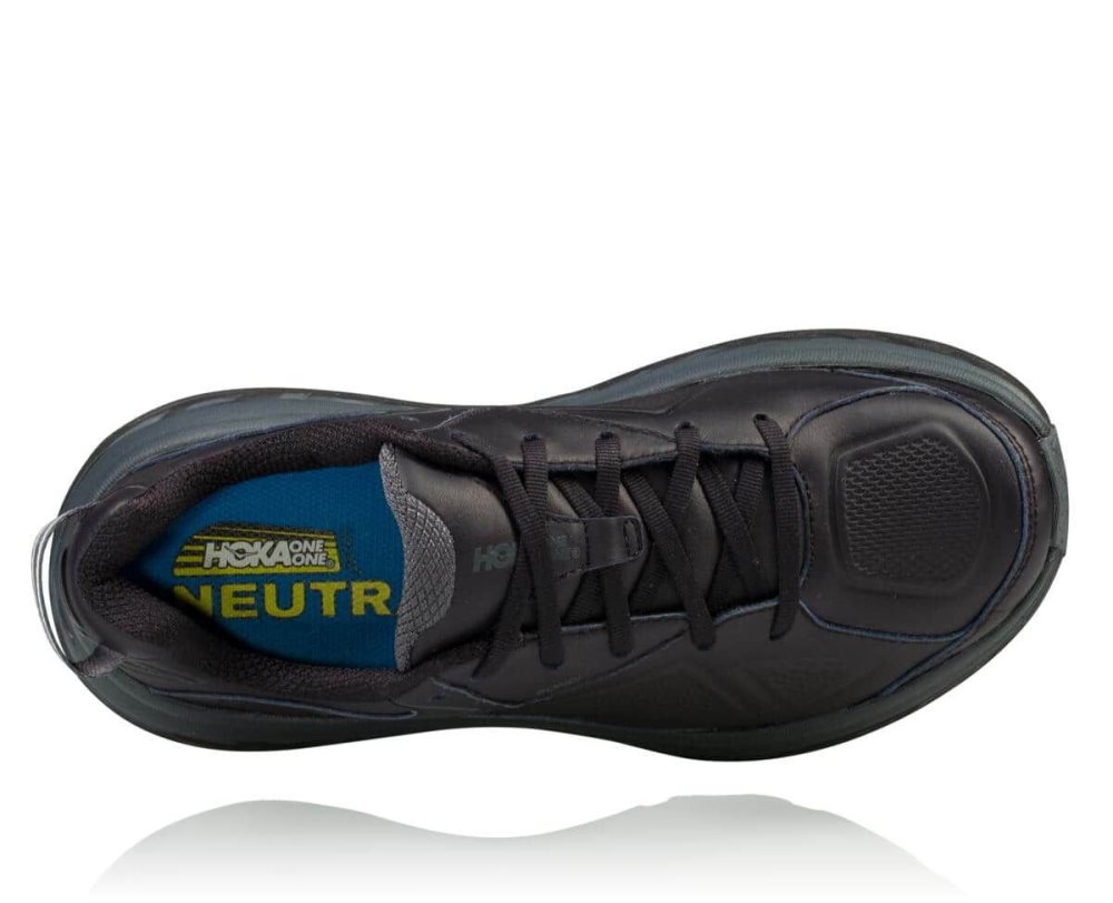 Hoka Bondi Leather Black | 01436LYNK