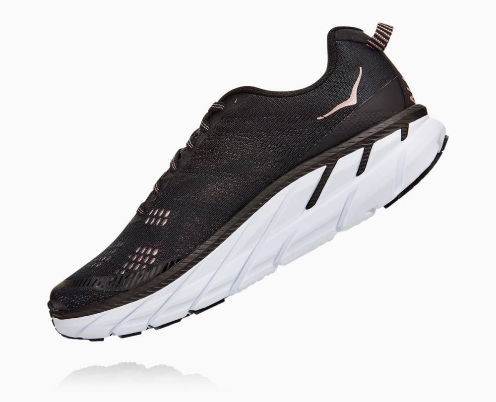 Hoka Clifton 6 Black / Rose Gold | 92386SJHG