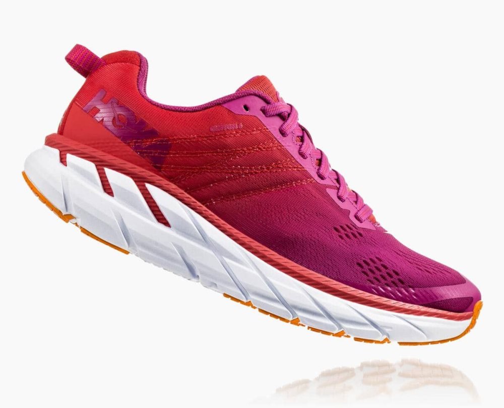 Hoka Clifton 6 Wide Red / Green Flower | 36197ECHF