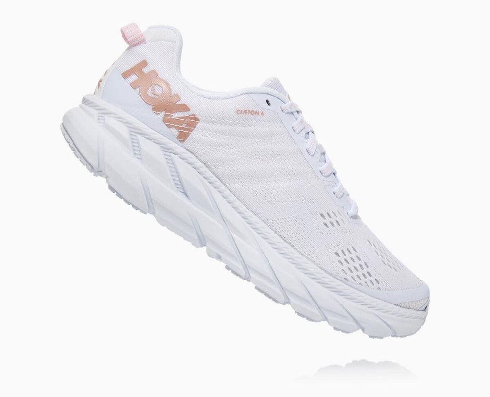 Hoka Clifton 6 Wide White / Rose Gold | 75034MILU