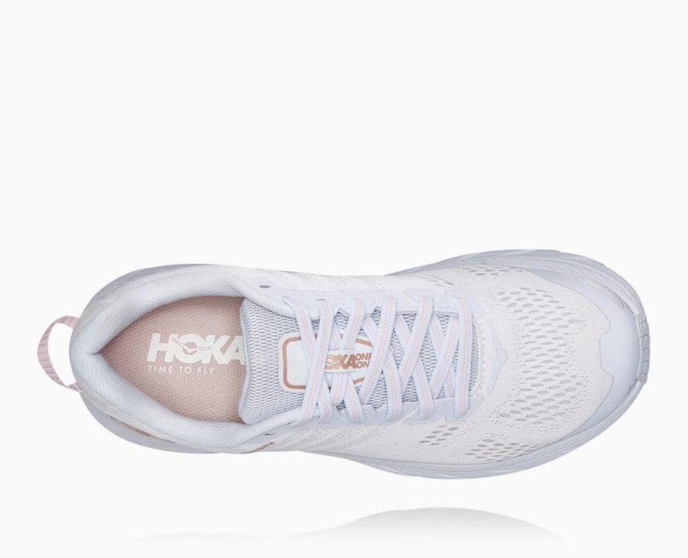 Hoka Clifton 6 Wide White / Rose Gold | 75034MILU