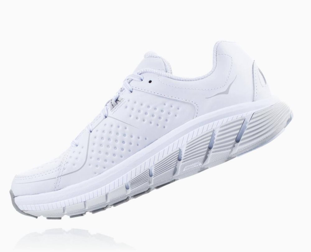 Hoka Gaviota Leather White | 62193BSNE