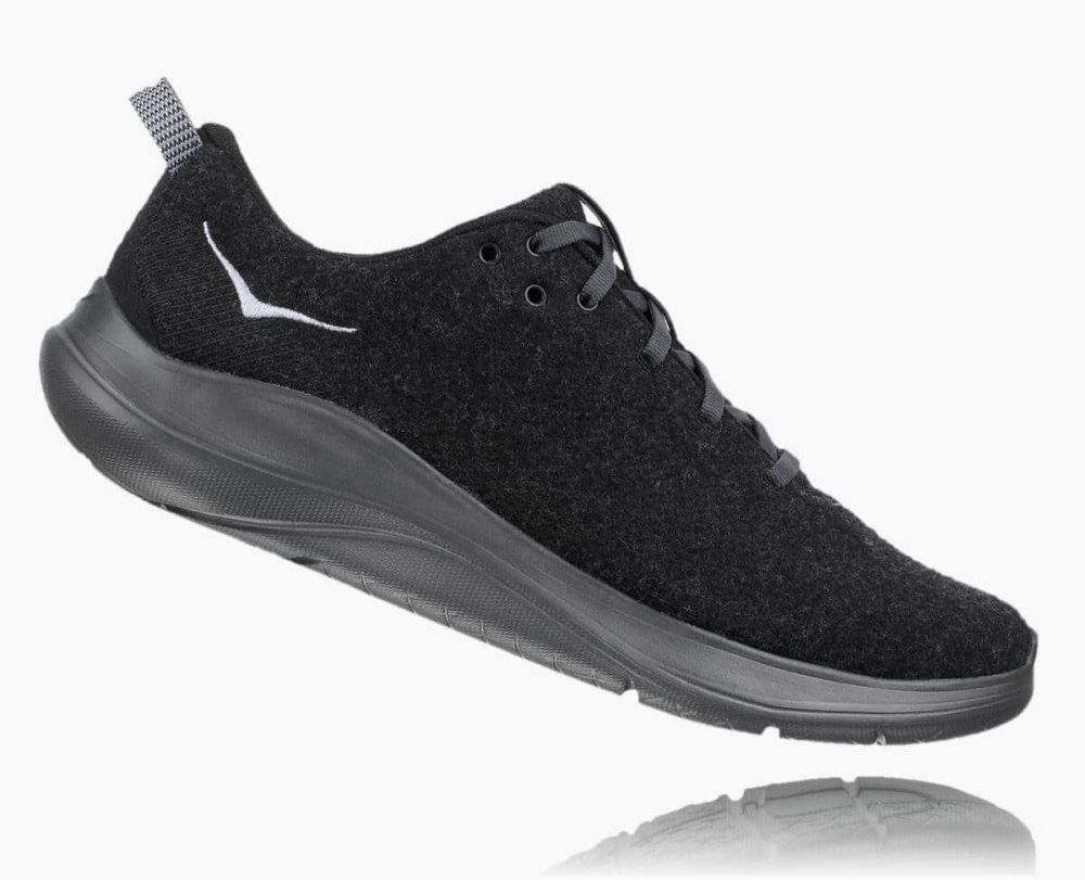 Hoka Hupana Flow Wool Black / Dark Grey | 52903ZUOL