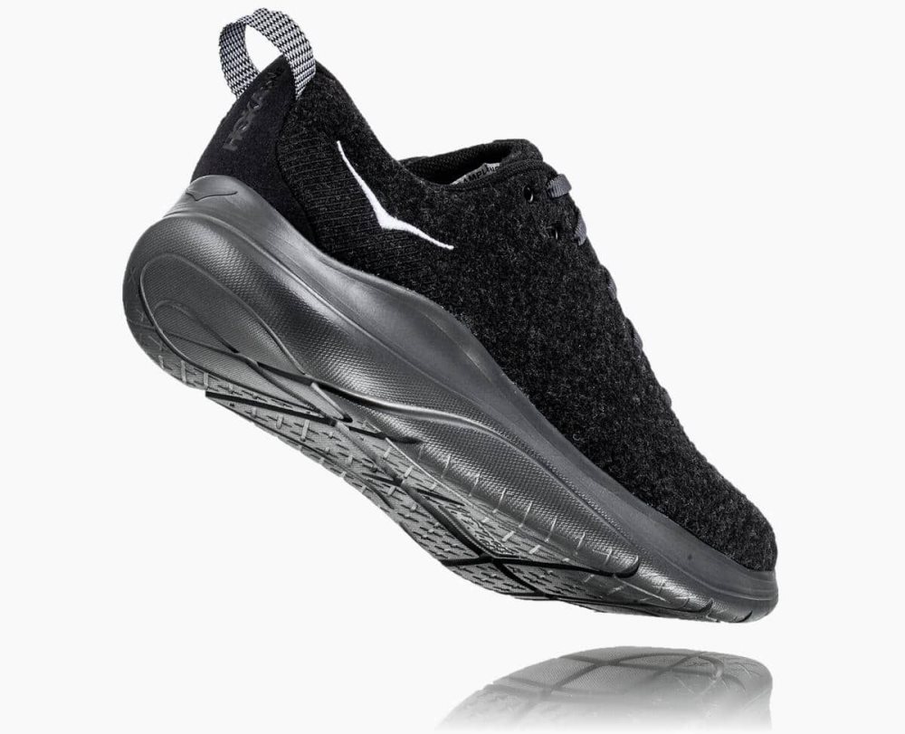 Hoka Hupana Flow Wool Black / Dark Grey | 52903ZUOL