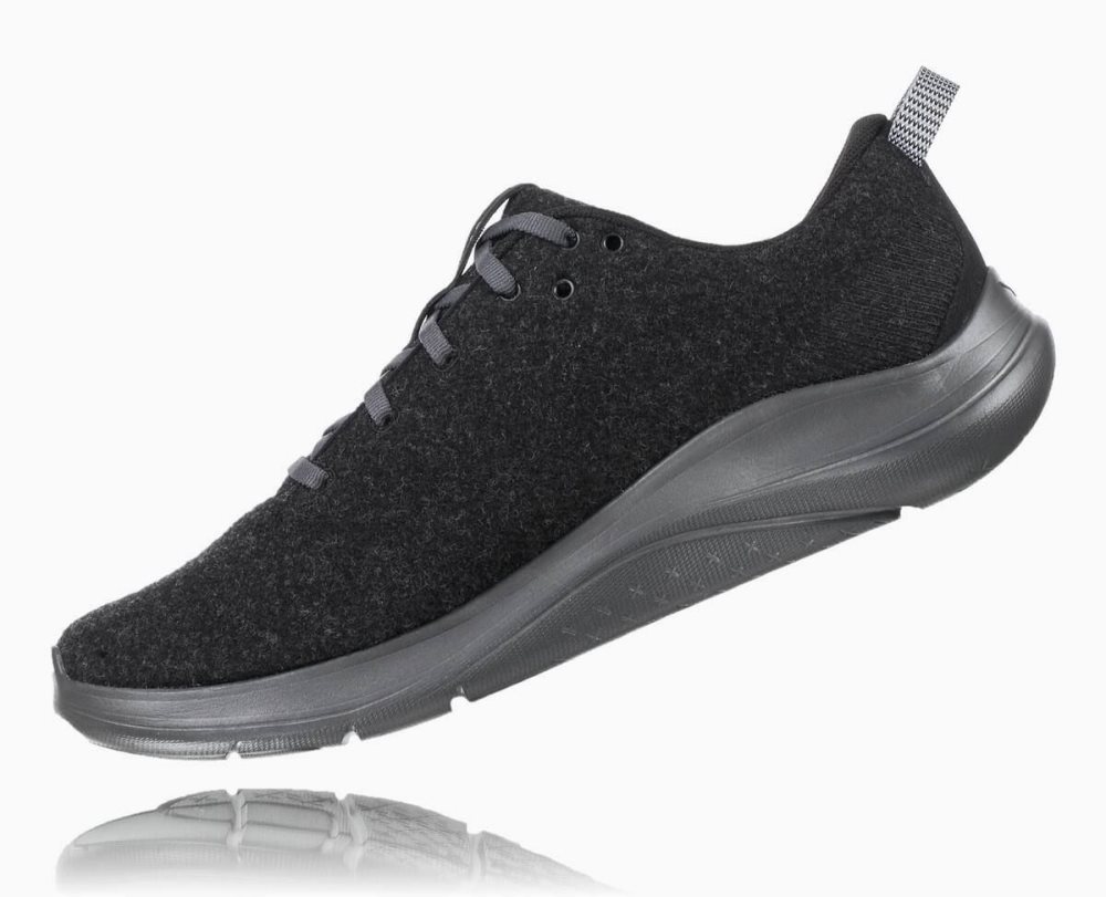 Hoka Hupana Flow Wool Black / Dark Grey | 52903ZUOL