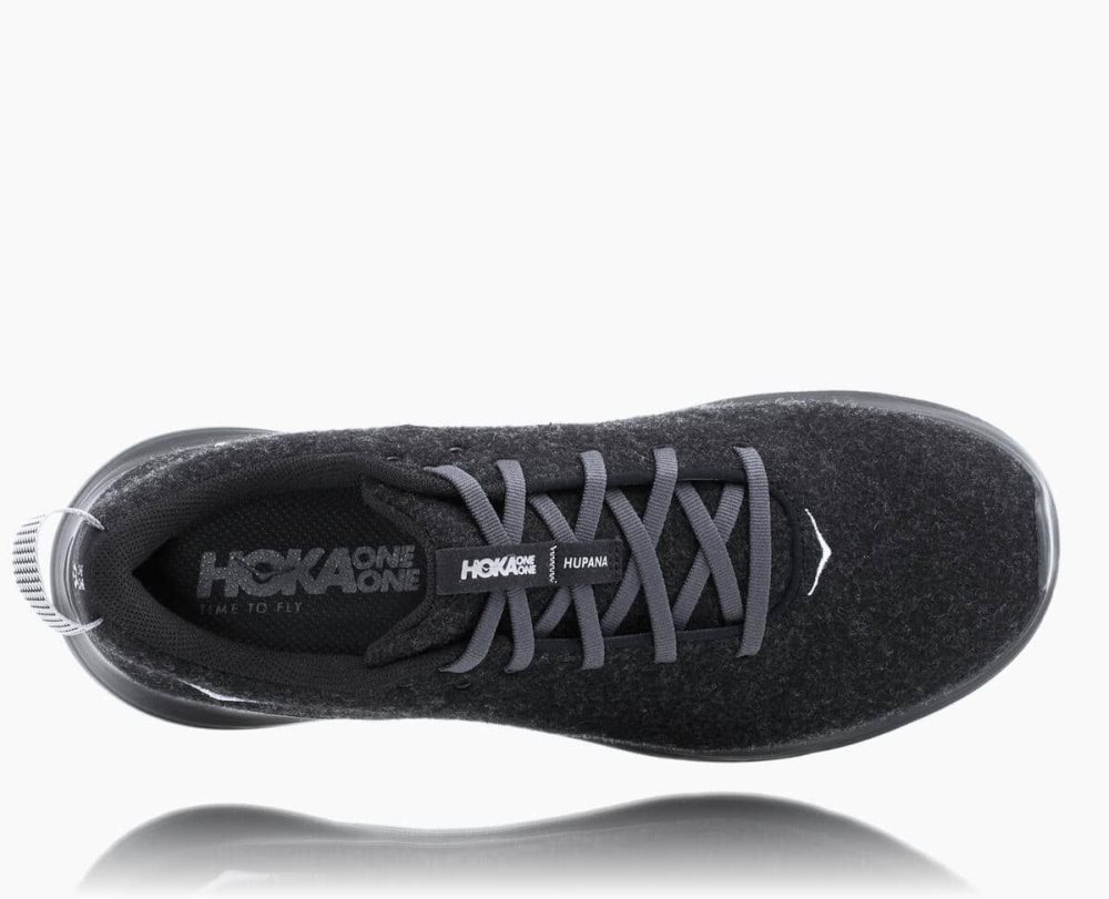 Hoka Hupana Flow Wool Black / Dark Grey | 52903ZUOL