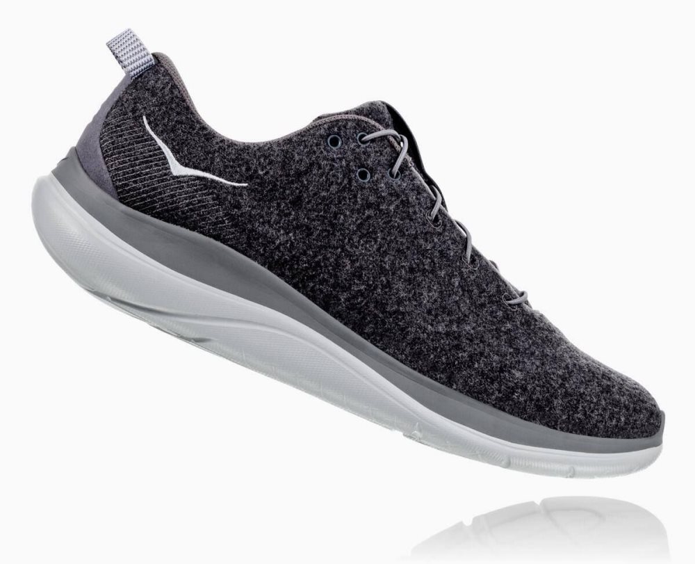 Hoka Hupana Flow Wool Dark Grey | 69723TKOB