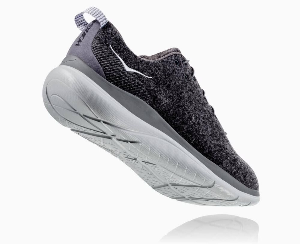 Hoka Hupana Flow Wool Dark Grey | 69723TKOB