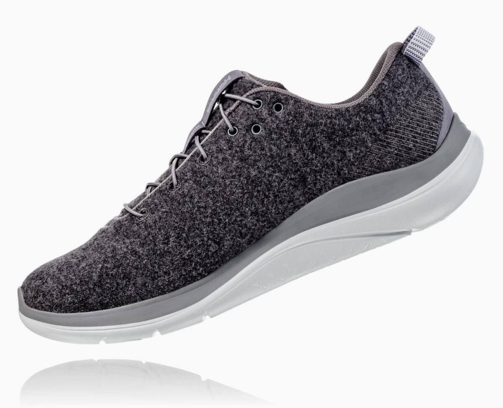 Hoka Hupana Flow Wool Dark Grey | 69723TKOB