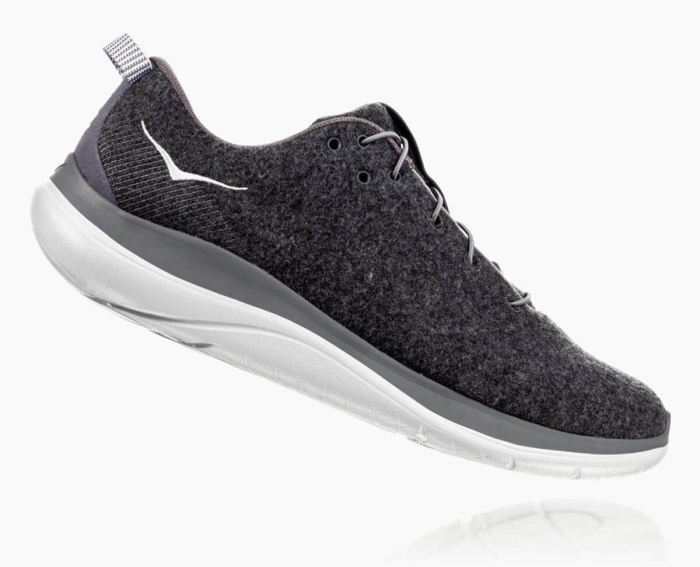 Hoka Hupana Flow Wool Dark Grey / Grey | 87043XBEA