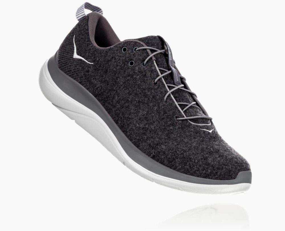 Hoka Hupana Flow Wool Dark Grey / Grey | 87043XBEA