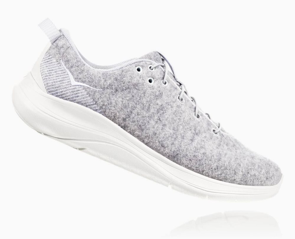 Hoka Hupana Flow Wool Lunar Rock/Blanc De Blanc | 17386HOXI