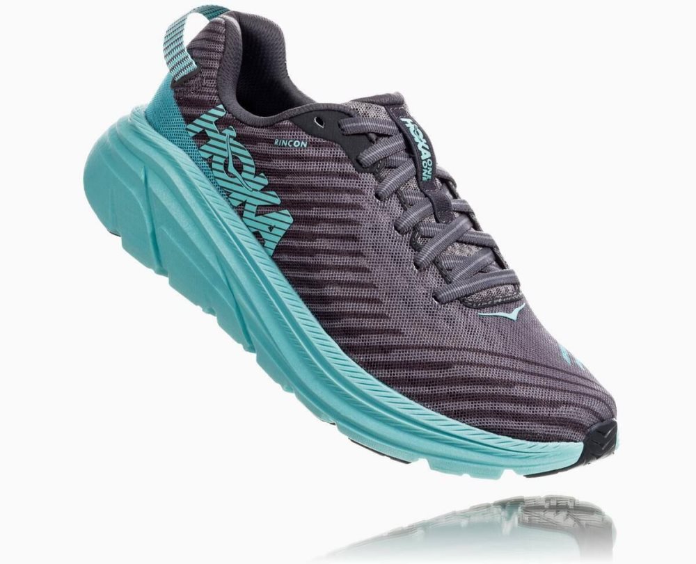 Hoka Rincon Grey / Light Turquoise Blue | 17430JYFM