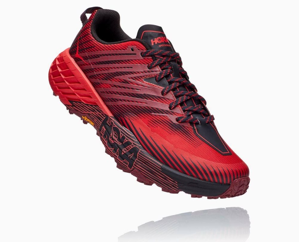 Hoka Speedgoat 4 Dark Brown / Red | 72931GKTU