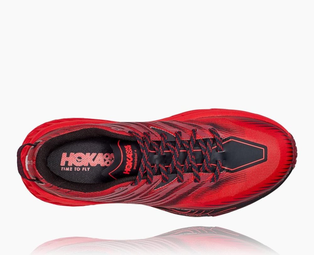 Hoka Speedgoat 4 Wide Dark Brown / Red | 13824OZSQ